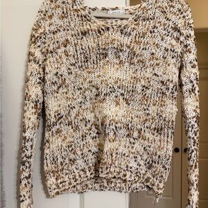 Sage Women's Cream and Brown Knit Sweater